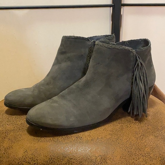 Sam Edelman Gray Suede Paige Booties - Picture 2 of 8